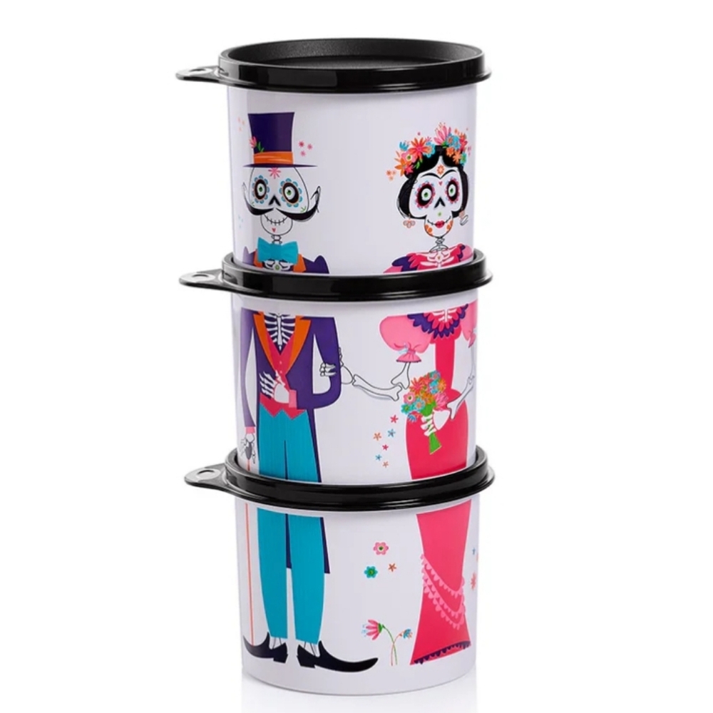 Tupperware Dia de los Muertos Halloween Canisters New